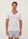 Bipack di t-shirt bianche in puro cotone extrafine con scollo a V profondo_0