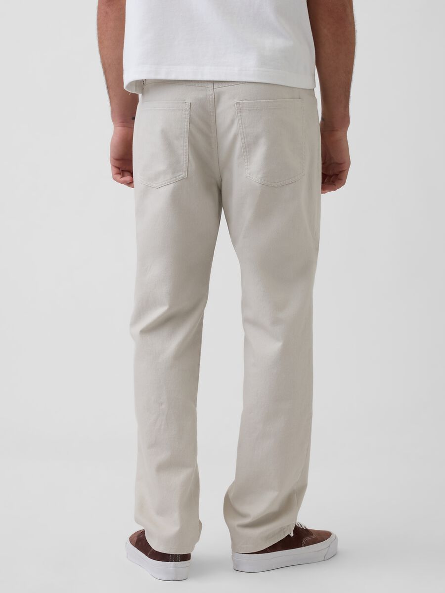 Pantaloni slim fit in misto lino e cotone_1