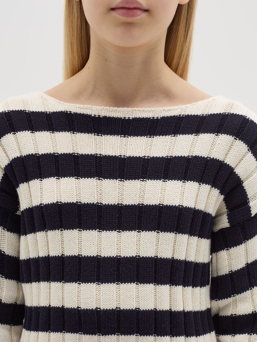 Pullover in cotone a righe _2