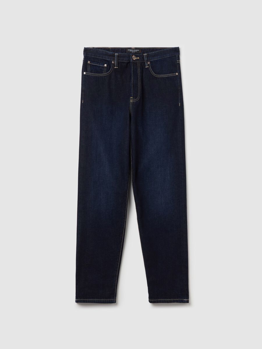 Regular blue tapered-fit jeans_4