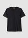 Black pure cotton regular fit V-neck t-shirt_4