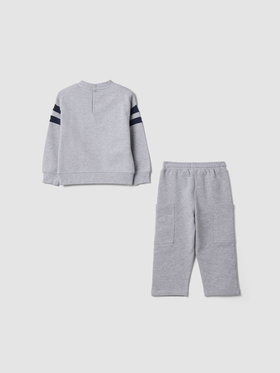 Completo jogging grigio in misto cotone con stampa Mickey Mouse_1