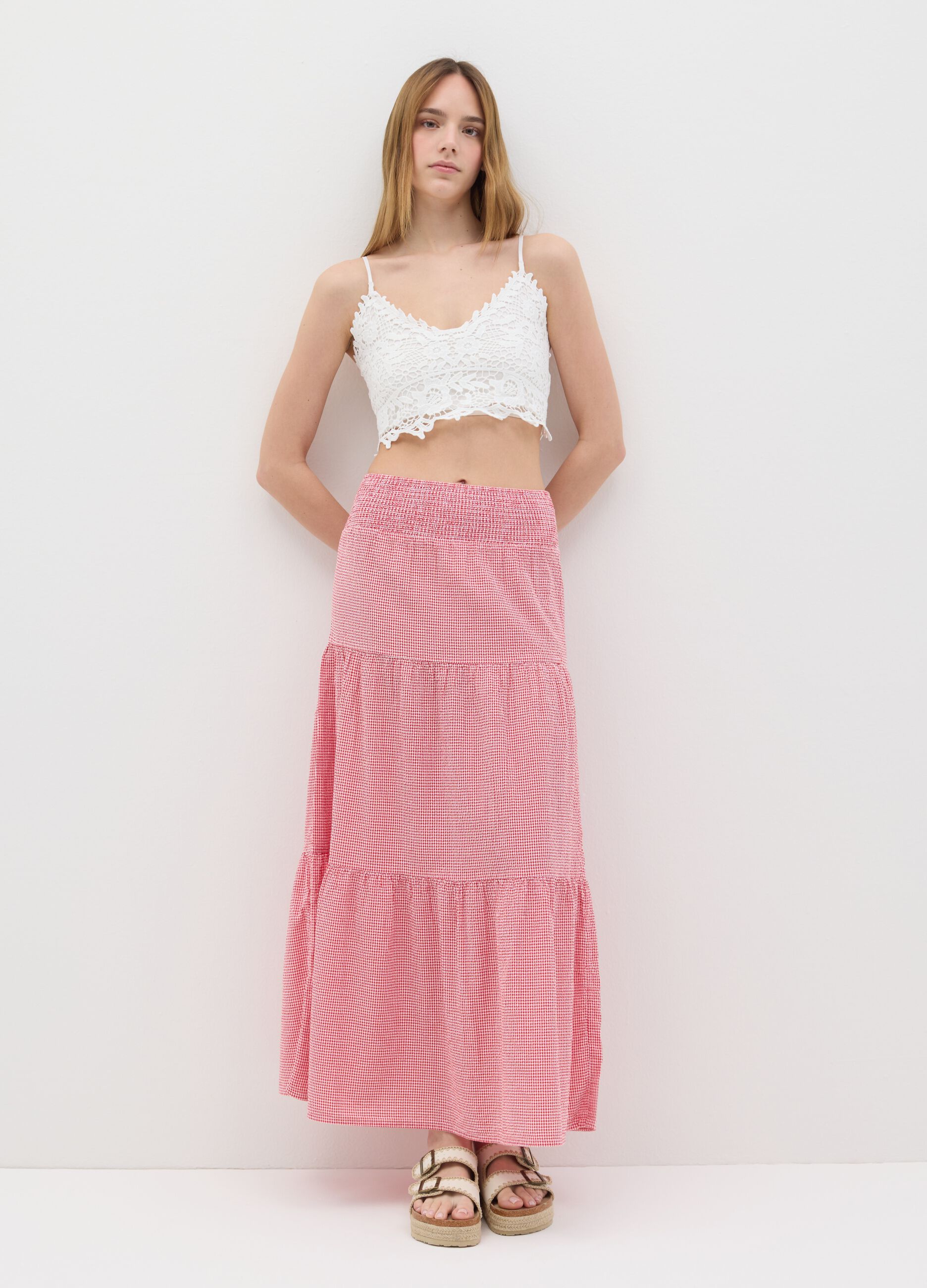 White lace top in pure cotton