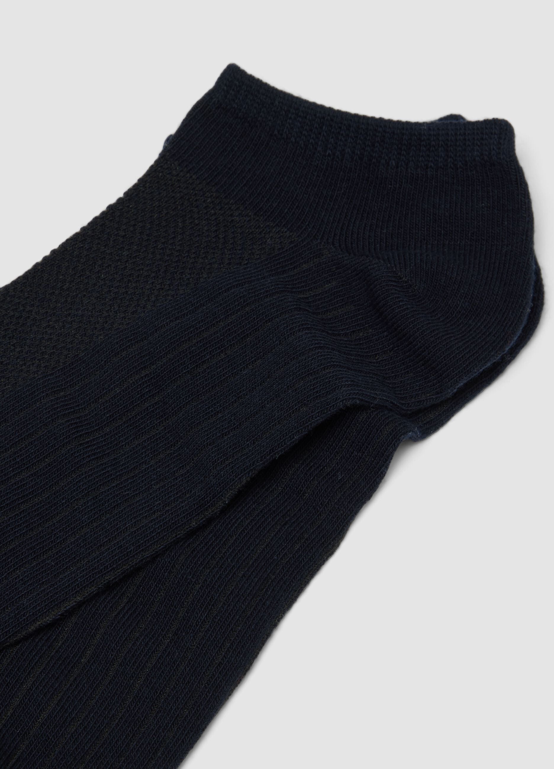 3-pack of blue organic stretch cotton ankle sports socks
