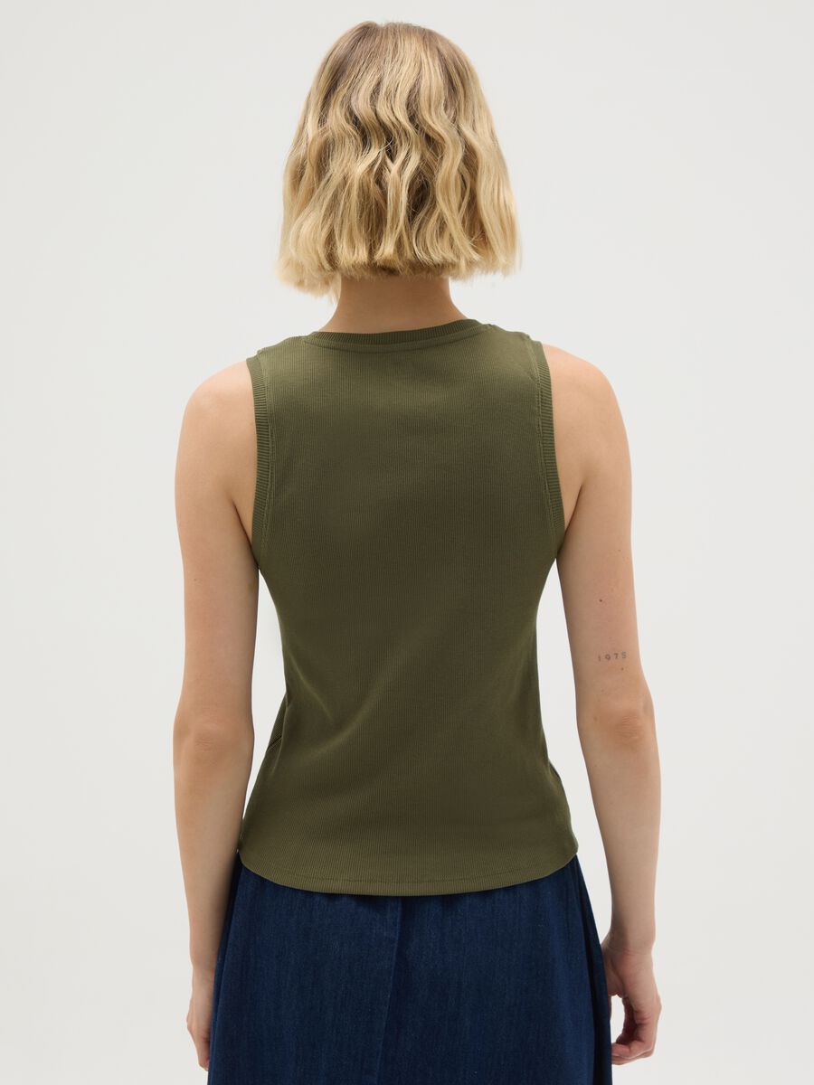 Women's pure cotton green tank top_3