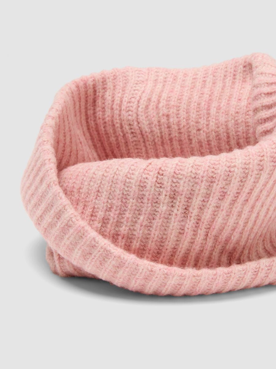 Pink ribbed wool-blend scarf_2