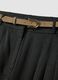 Grey wide-leg formal trousers in stretch viscose with belt_1