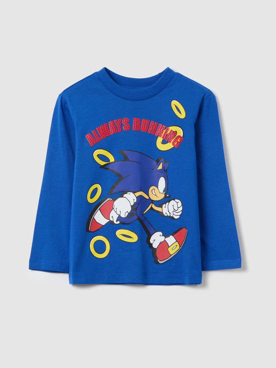 Long-sleeved T-shirt in cotton with Sonic print_0