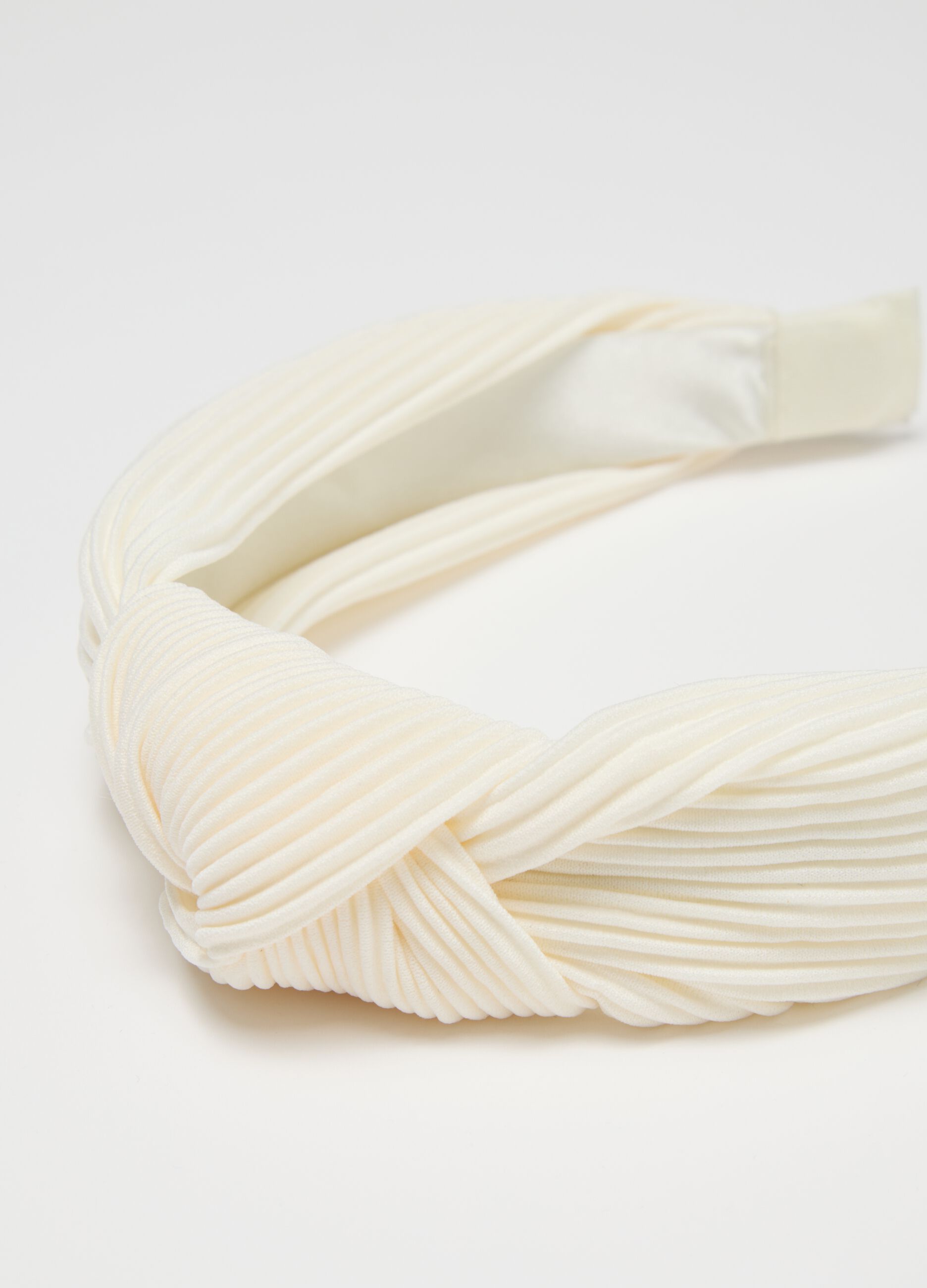 Ribbed White Women's Headband