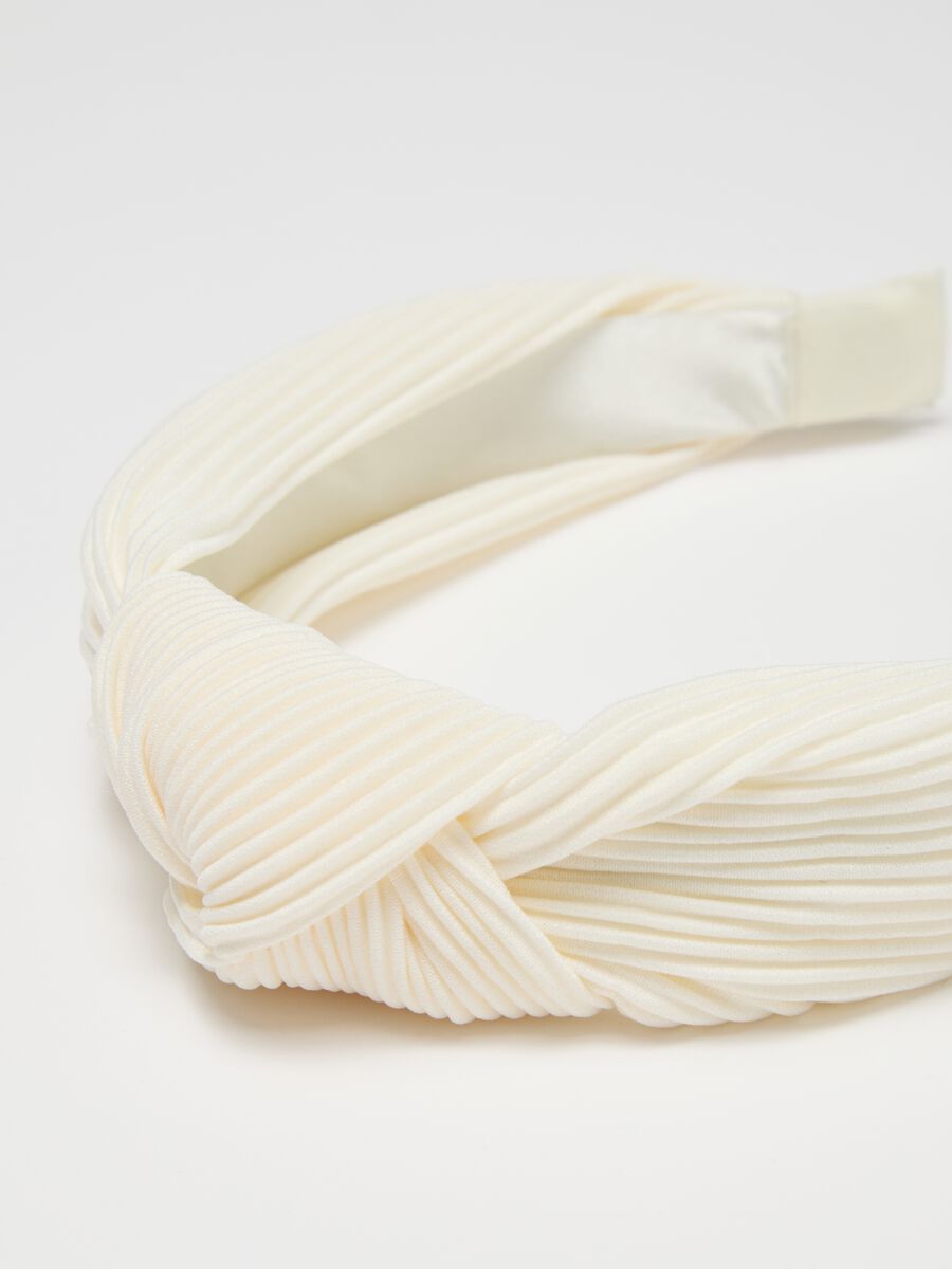 Ribbed White Women's Headband_2