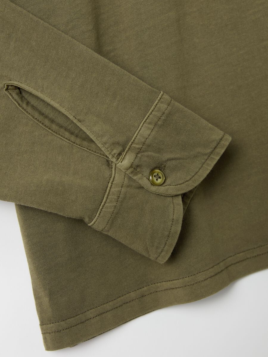 Long-sleeved polo shirt in cotton_5