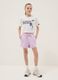 Girls&rsquo; white and purple pure cotton set with Stitch prints_0