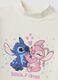 T-shirt bianca in cotone elasticizzato con stampa Lilo & Stitch_2