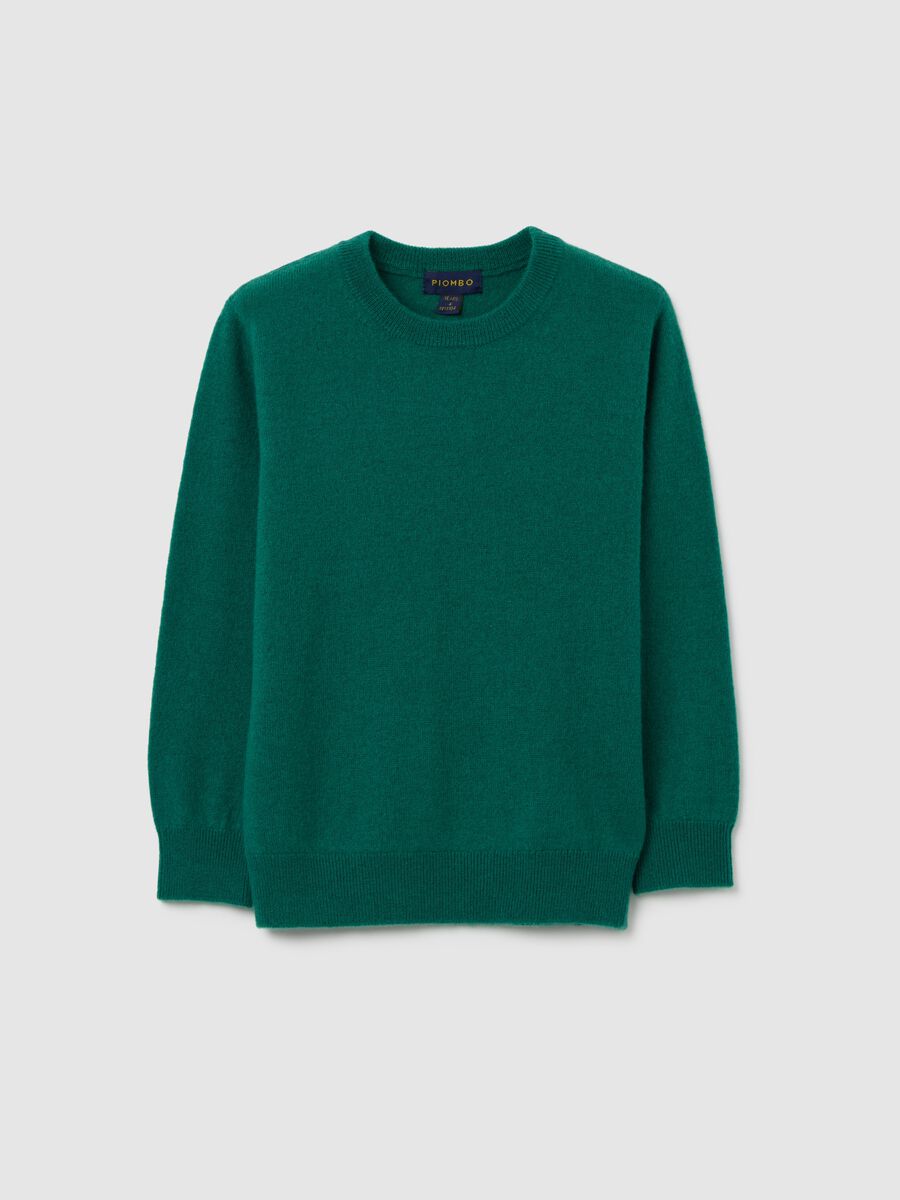 Maglione da bambino in pura lana verde regular fit_0