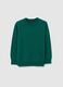 Kids' green pure wool sweater regular fit_0