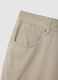 Regular fit beige cotton stretch trousers_1