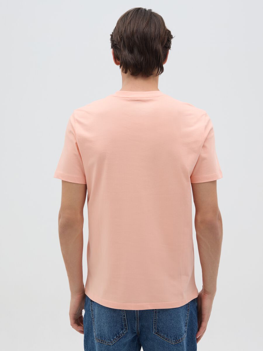 Men's Pink Pure Cotton Regular Fit T-shirt_3