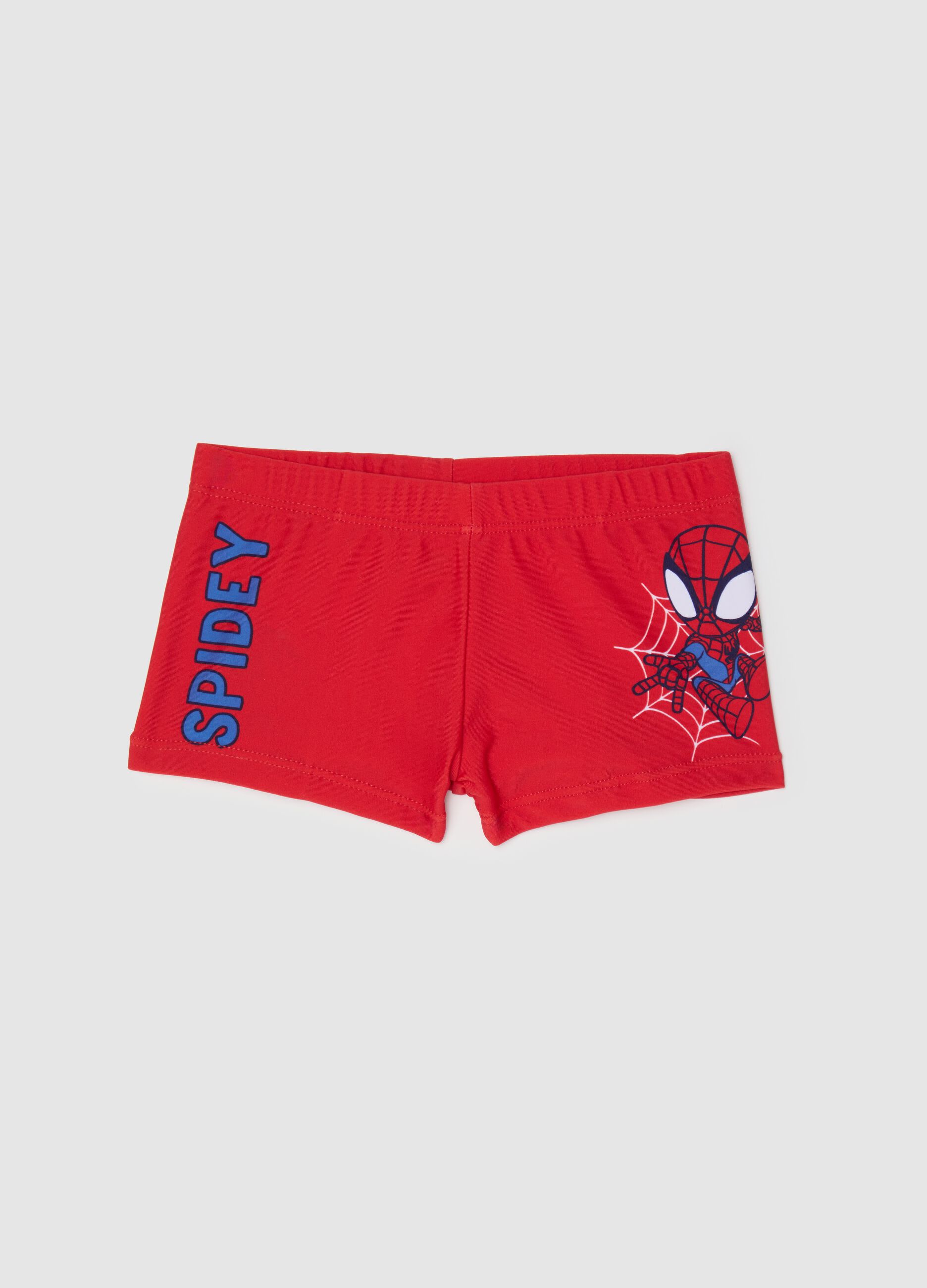 Boys’ swim briefs in red stretch fabric