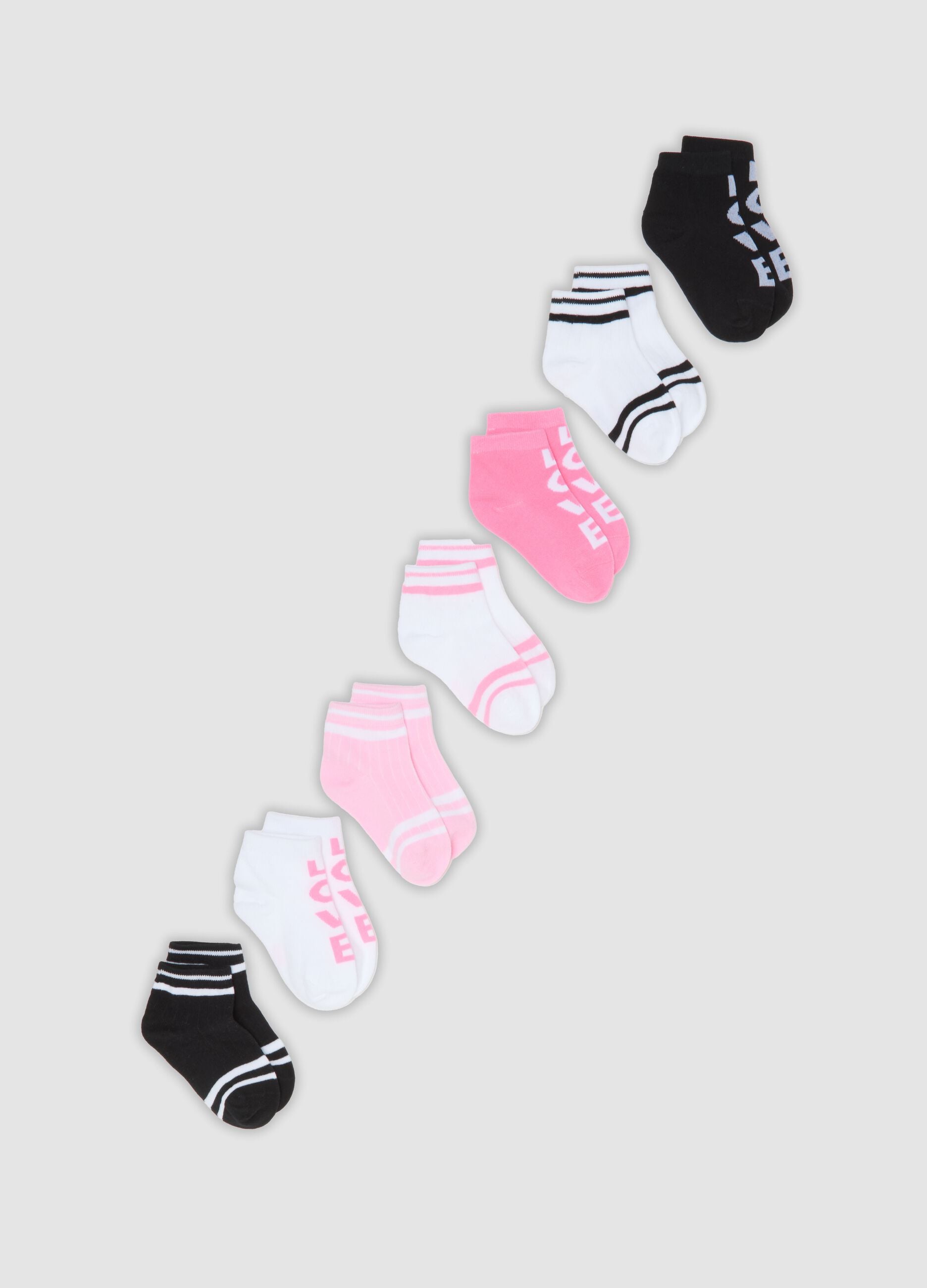 7-pack of multicolour organic stretch-cotton ankle socks