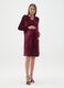 Burgundy Stretch Velvet Maternity Dress_0