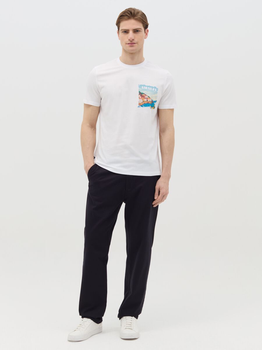 Cotton T-shirt with "Amalfi Italy" print_1
