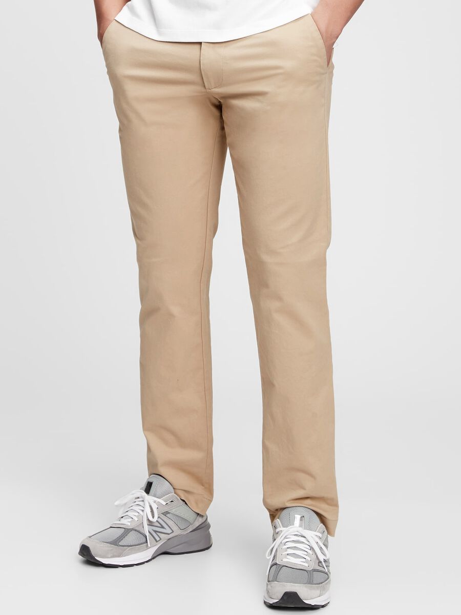Straight-fit trousers in stretch cotton_0