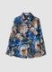 Blue lyocell-blend shirt with floral print_0