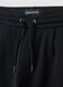 Black pure cotton regular-fit shorts with drawstring_5