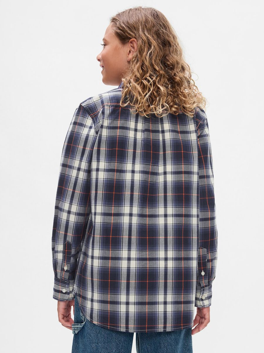Camicia in popeline con stampa check_2