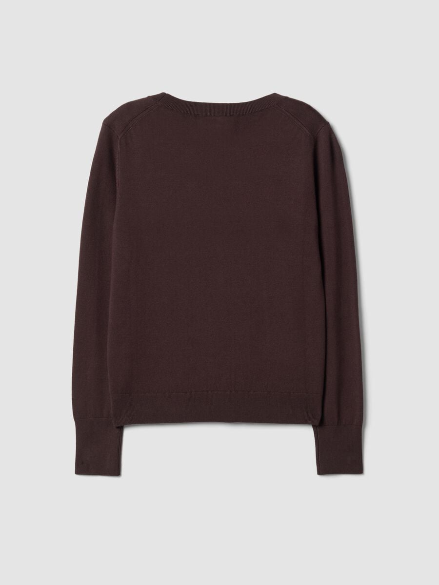 Maglia marrone in misto viscosa girocollo_6