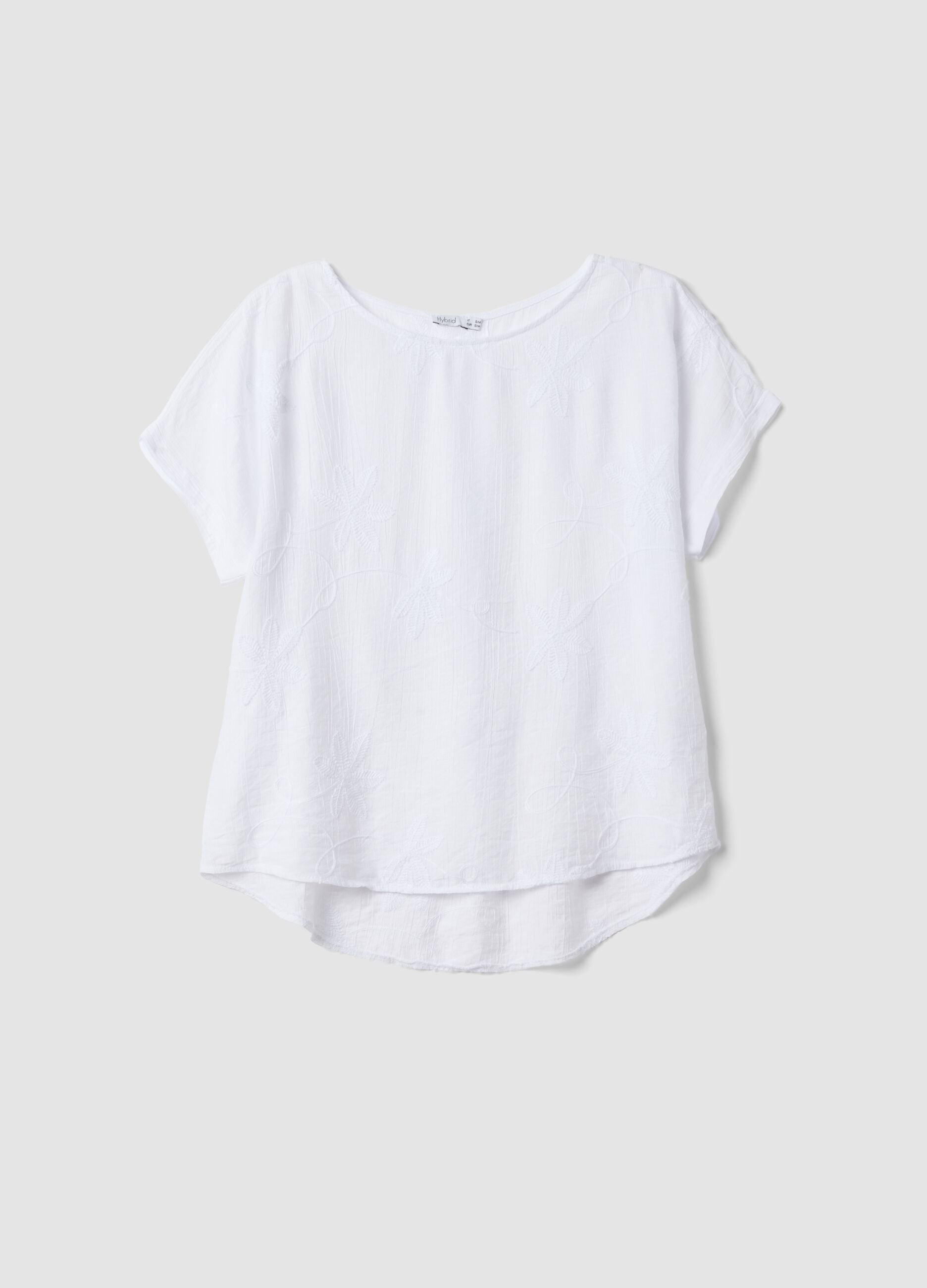 White viscose-blend blouse