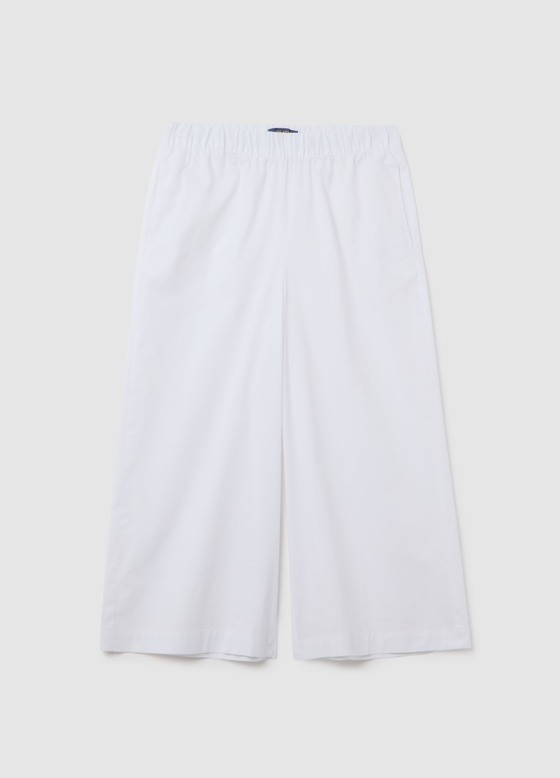 Women's White Regular Fit Culotte Trousers