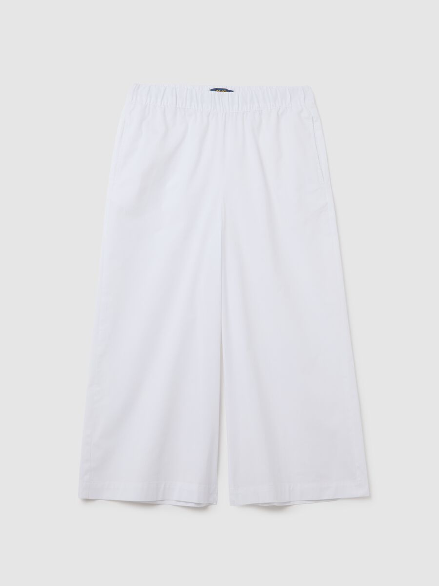 Women's White Regular Fit Culotte Trousers_0