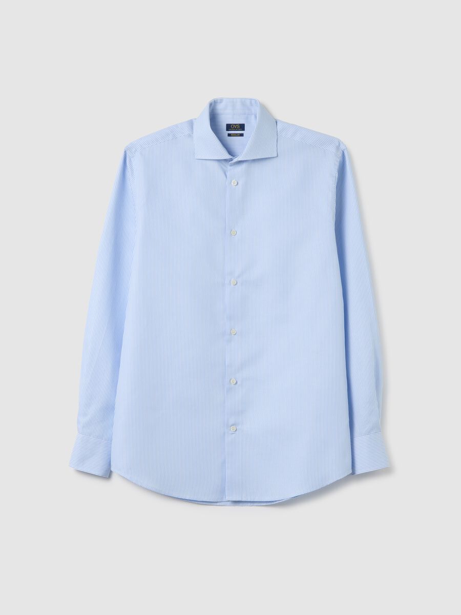 Men's Regular Fit Blue Pure Cotton Shirt_0