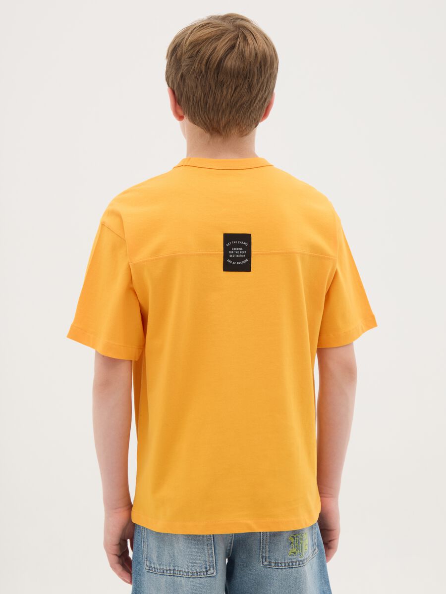 Orange short-sleeved T-shirt with Union Square print_2