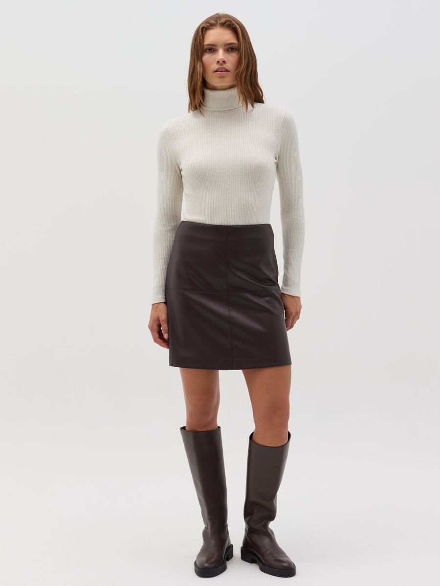 T-shirt in lurex with long sleeves and high neck_1