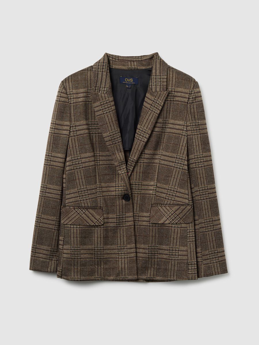 Slim Fit Multicolor Stretch Fabric Blazer_4