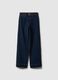 Wide leg blue stretchy cotton jeans_0