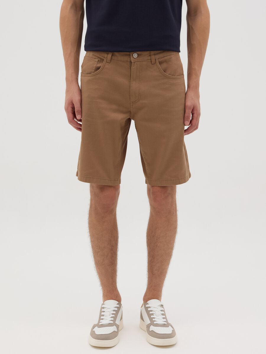 Men's Brown Cotton Shorts by Ovs_1
