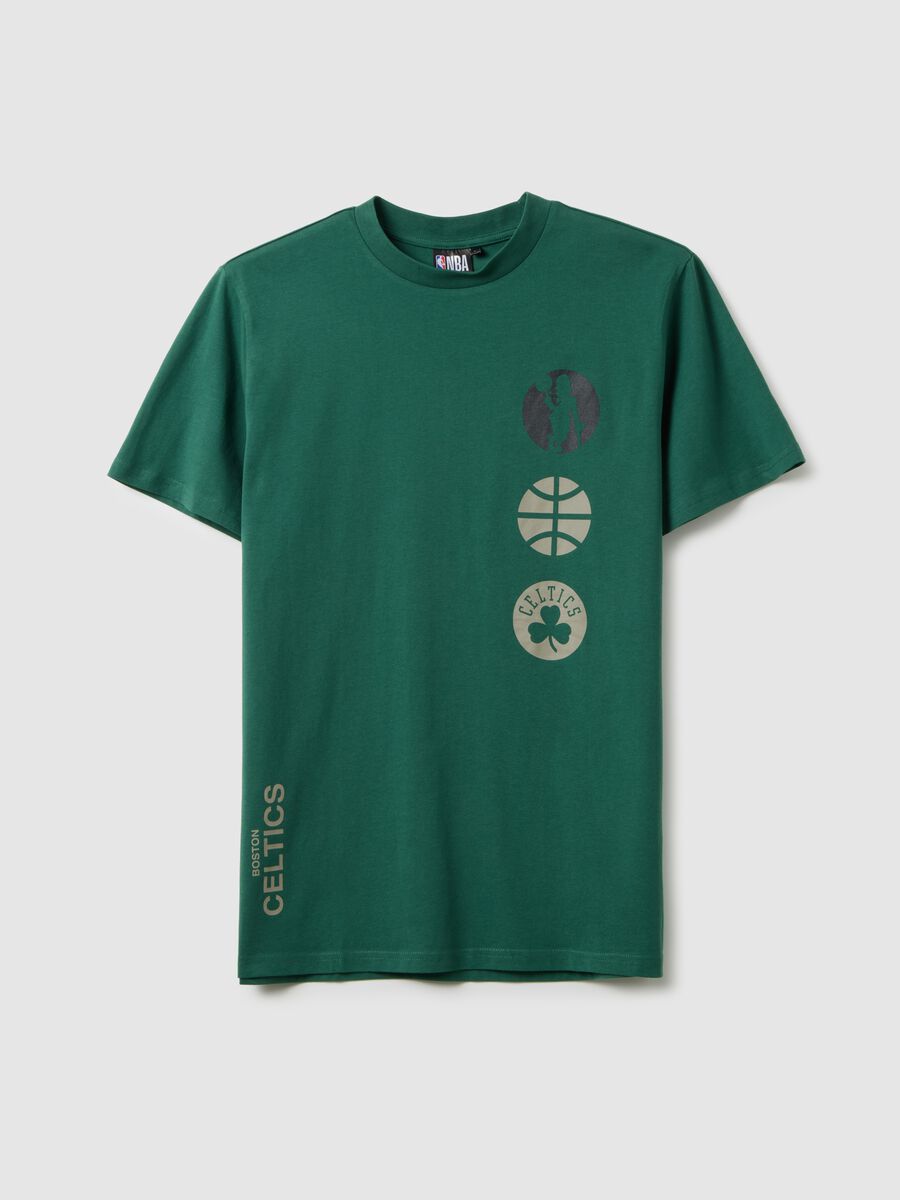 T-shirt in puro cotone verde con stampa Boston Celtics_4