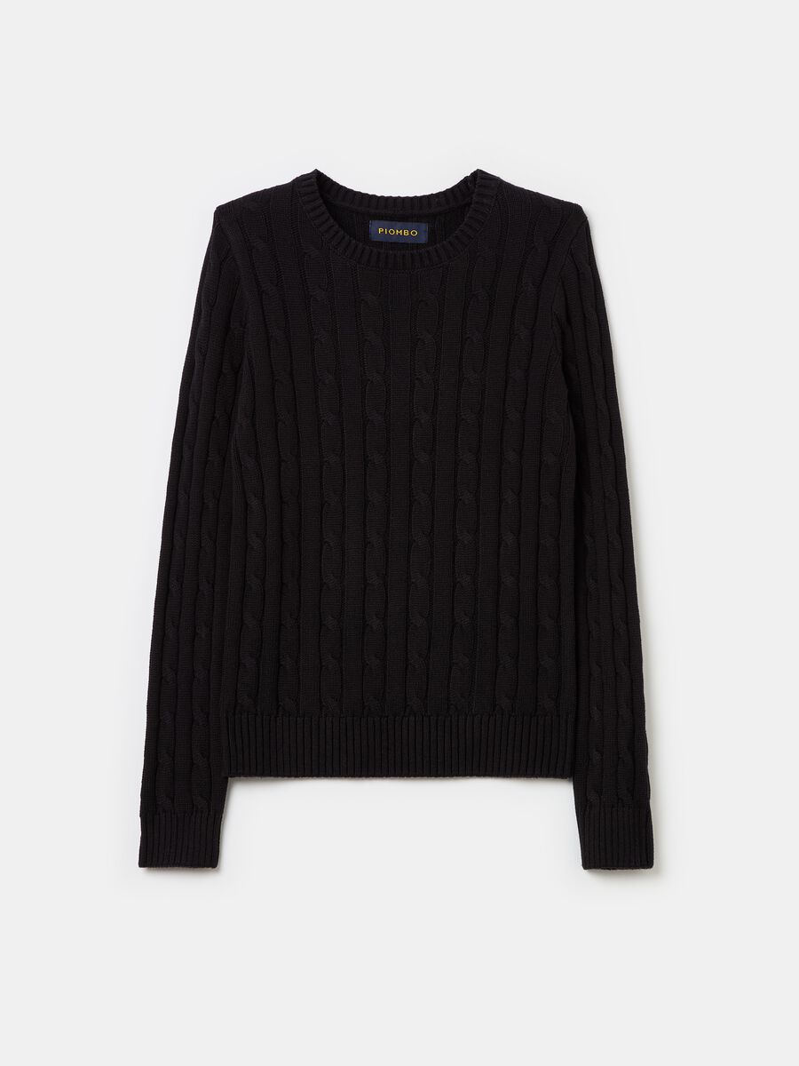 Ribbed pullover with cable-knit design_4