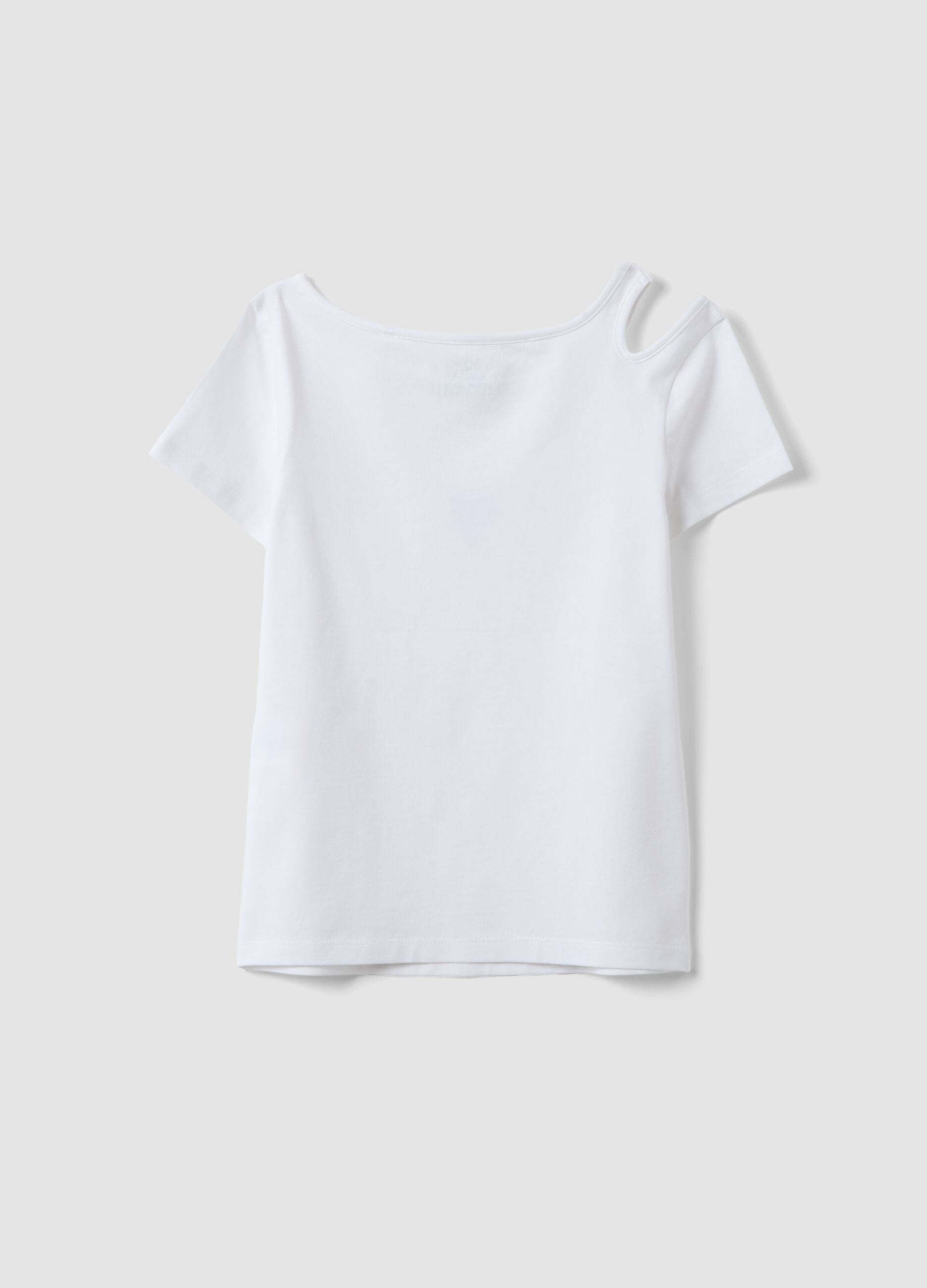 T-shirt in cotone elasticizzato bianca da ragazza slim fit