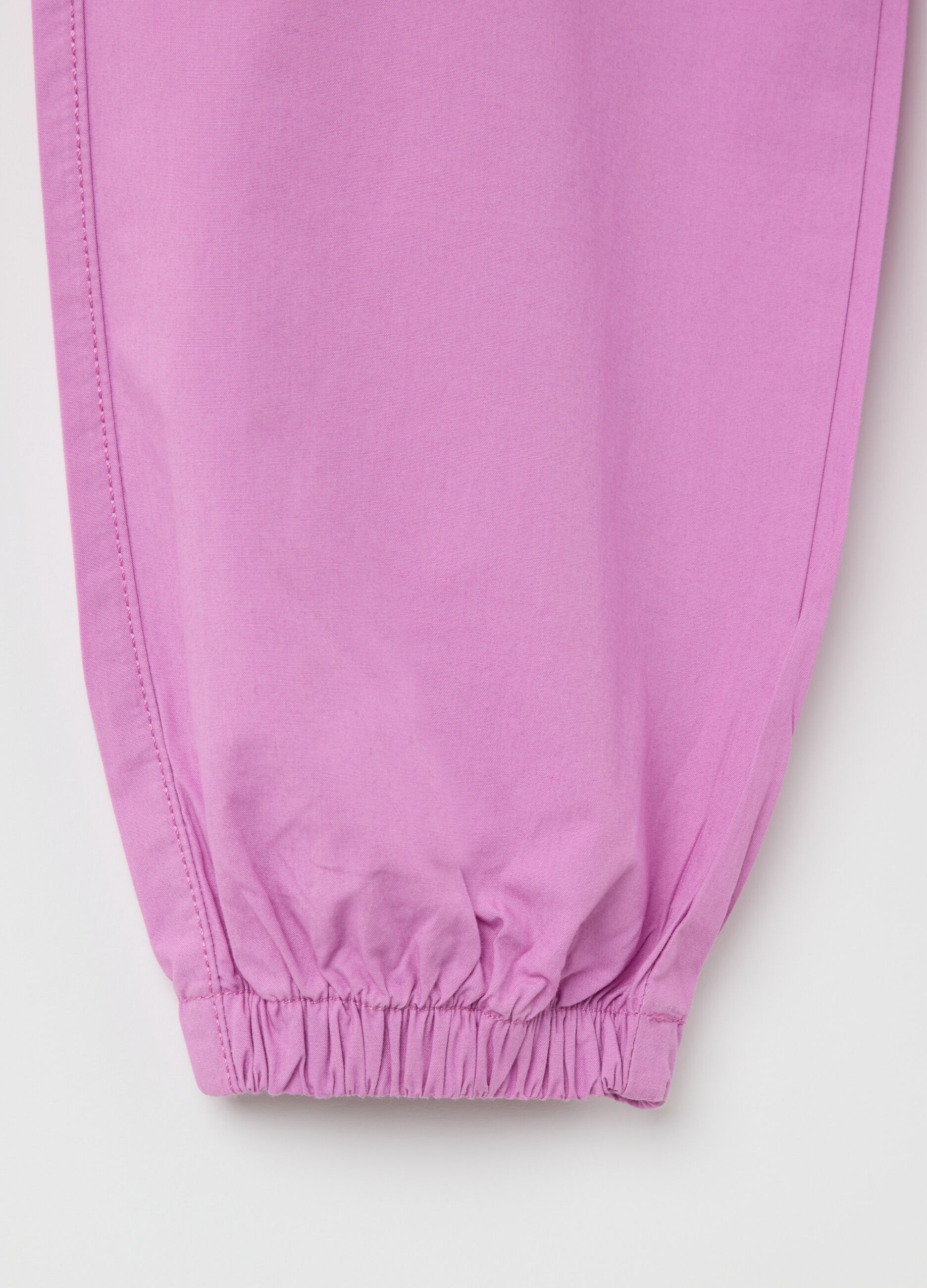 Pantaloni cargo da bambina in puro cotone rosa regular fit