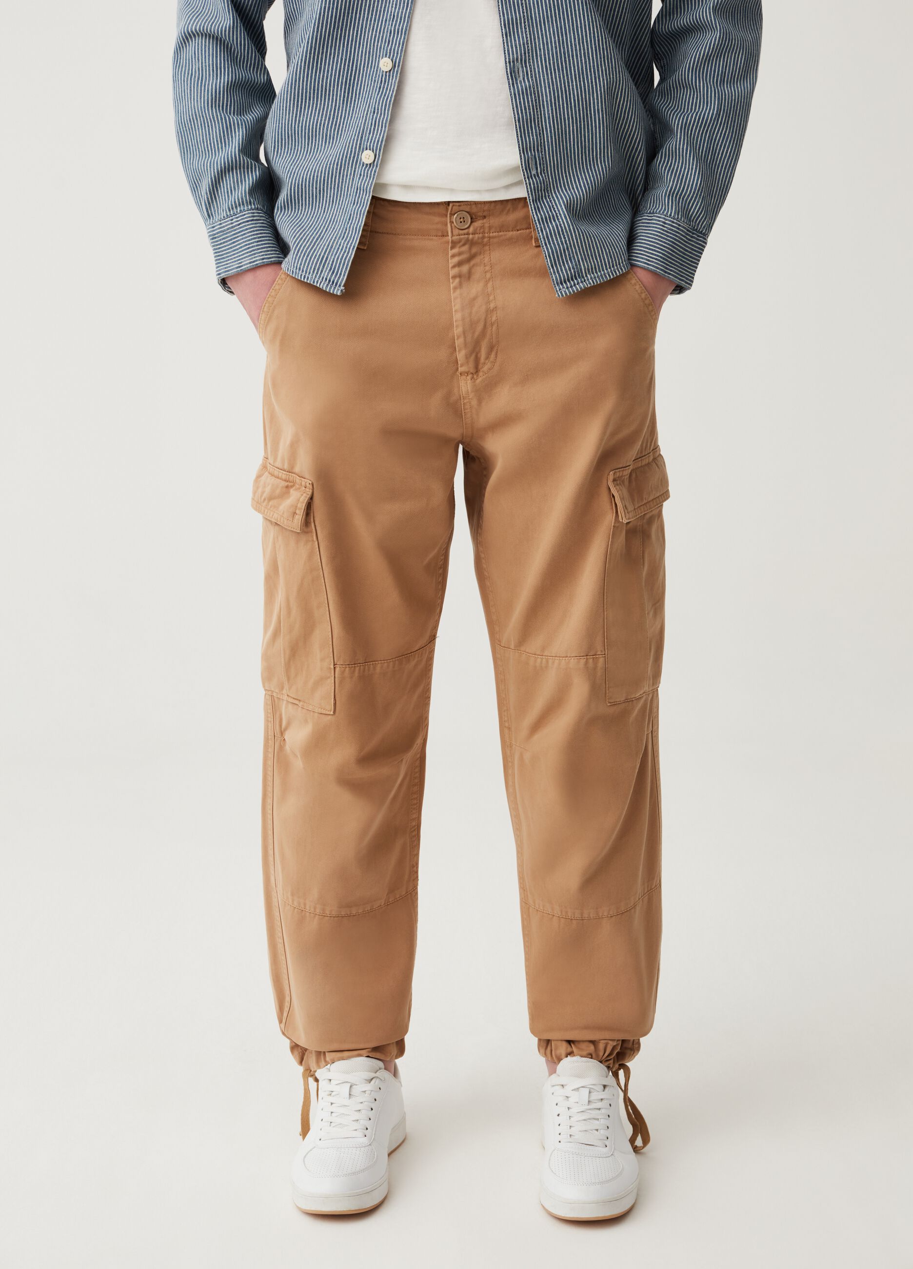 Pantaloni cargo in cotone stretch Grand&Hills_1