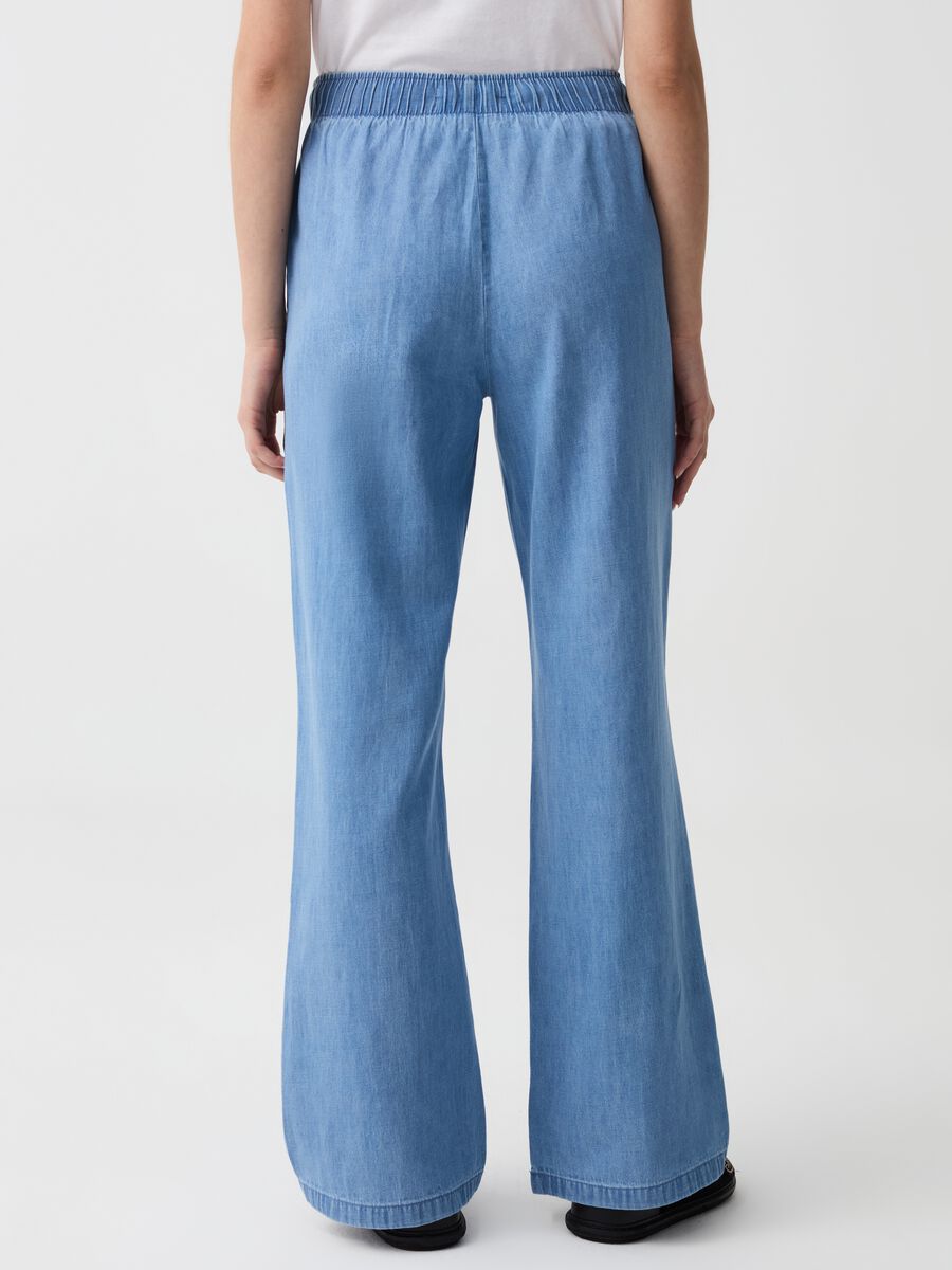 Wide-leg denim-effect joggers_2