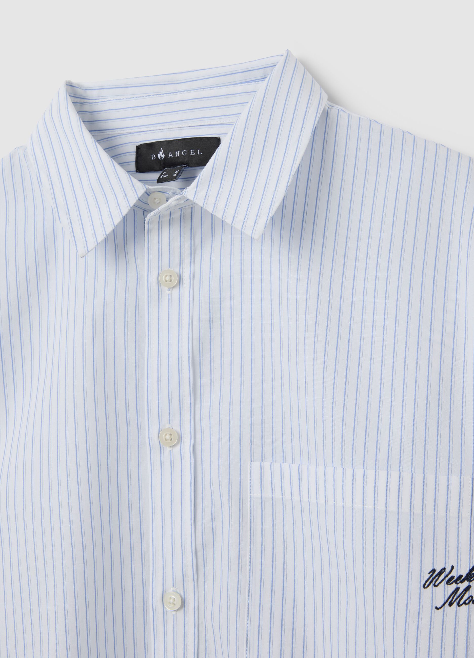 White striped pure cotton shirt in regular fit