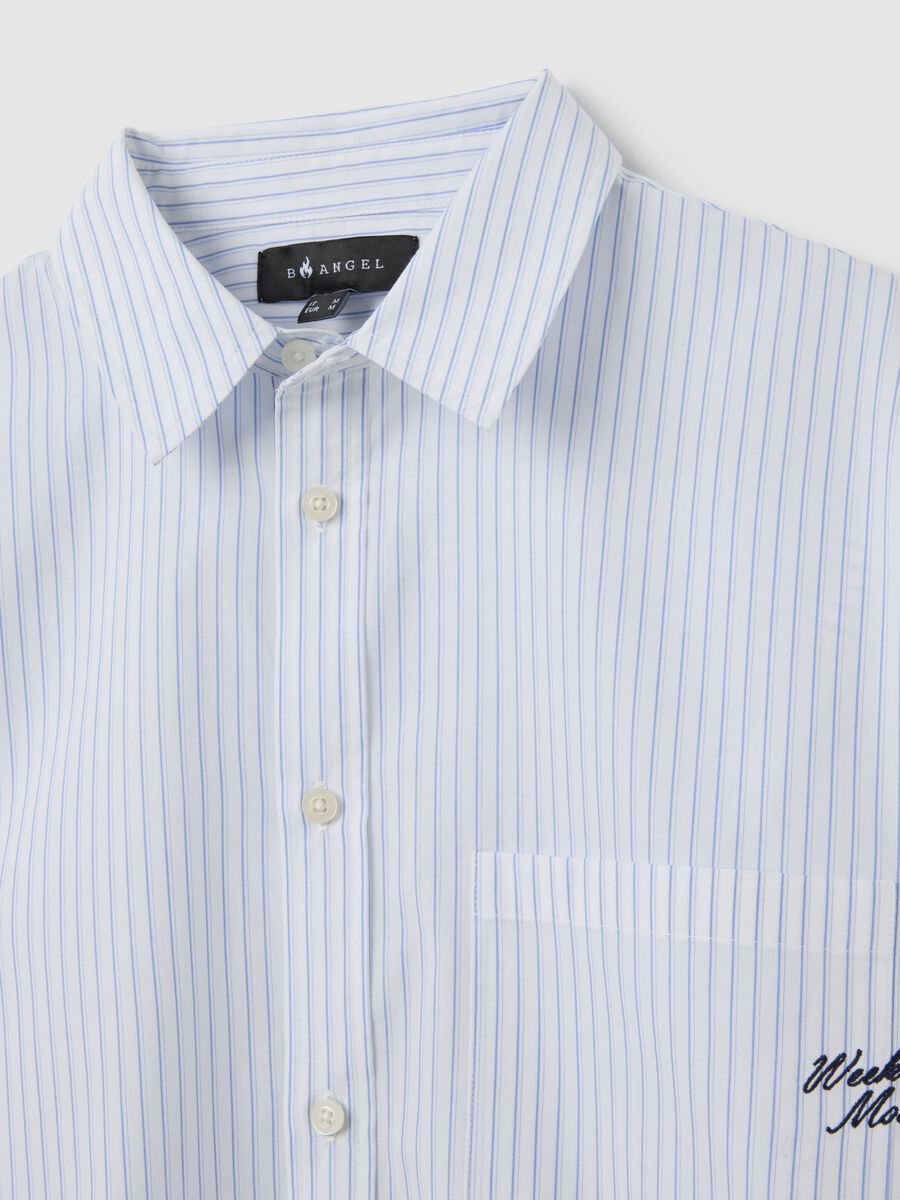 White striped pure cotton shirt in regular fit_1
