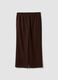 Brown wide-leg viscose-blend trousers_0