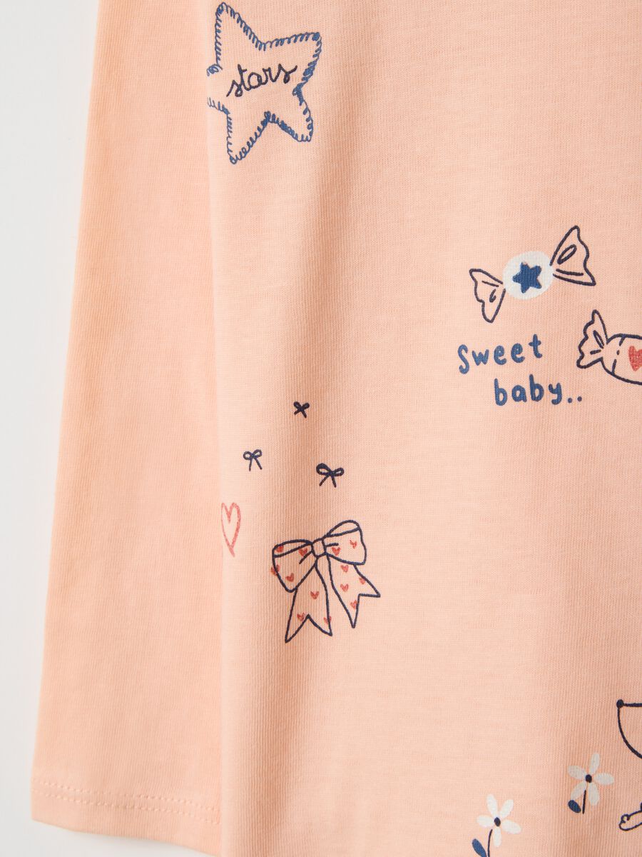 Orange long-sleeved girl's t-shirt in pure cotton regular fit_2