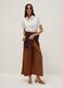 Brown regular-fit pure cotton trousers_0
